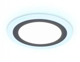 Встраиваемый cветодиодный светильник с подсветкой DCR363 6W+3W 4200K/6400K 85-265V D145*28 Ambrella light