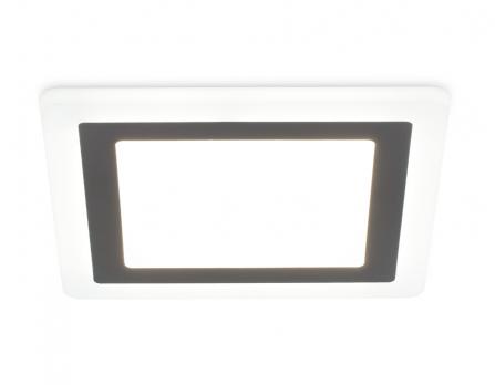 Встраиваемый cветодиодный светильник с подсветкой DCR392 6W+3W 4200K+4200K 220-240V 145*145*20 (A105*105) Ambrella light