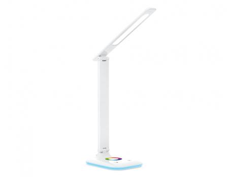 Светодиодная настольная лампа с RGB подсветкой DE530 WH белый LED 3000-6400K+RGB 8W Ambrella light