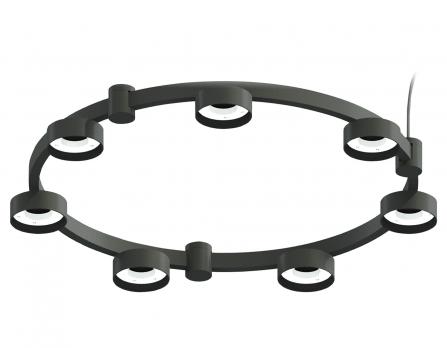 Корпус светильника Techno Ring подвесной для насадок D85мм C9238/7 SBK черный песок D635*70.5mm GX53/7 Ambrella light