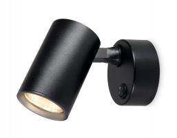 Накладной поворотный спот с выключателем TA1292 BK черный GU10 max 12W 87*55*138 Ambrella light