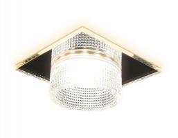 Встраиваемый точечный светильник TN355 CH/CL хром/прозрачный GU5.3+3W (LED WHITE) 95*95*45 Ambrella light
