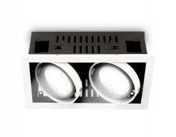 Карданный встраиваемый светодиодный светильник T812 BK/CH 2*12W 4200K Ambrella light