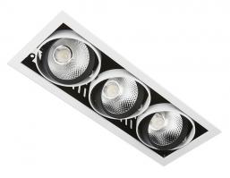 Карданный встраиваемый светодиодный светильник T813 BK/CH 3*12W 4200K Ambrella light