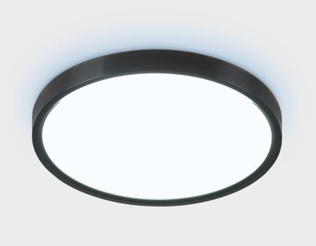 Потолочный светодиодный светильник с подсветкой FZ3050 BK черный IP44 24W+10W 6400+6400К D290*40 (Без ПДУ) Ambrella Light
