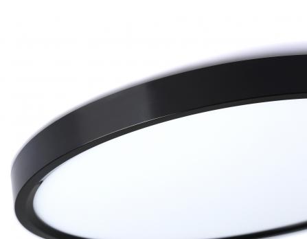 Потолочный светодиодный светильник с подсветкой FZ3055 BK черный IP44 33W+10W 6400+6400К D375*40 (Без ПДУ) Ambrella Light