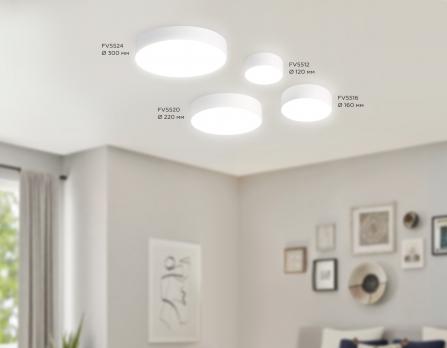 Потолочный светодиодный светильник FV5516 WH белый LED 18W 4200K D160*58 (Без ПДУ) Ambrella Light