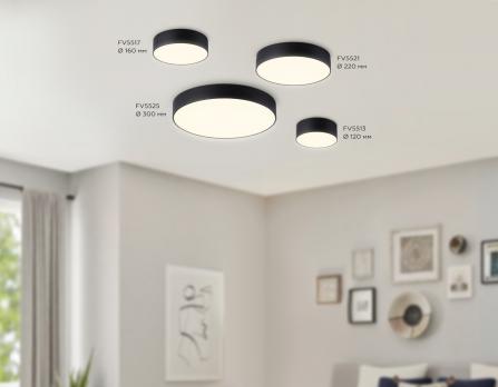 Потолочный светодиодный светильник FV5525 BK черный LED 35W 3000K D300*58 (Без ПДУ) Ambrella Light