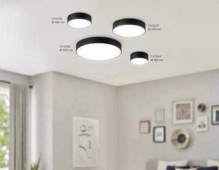 Потолочный светодиодный светильник FV5526 BK черный LED 35W 4200K D300*58 (Без ПДУ) Ambrella Light