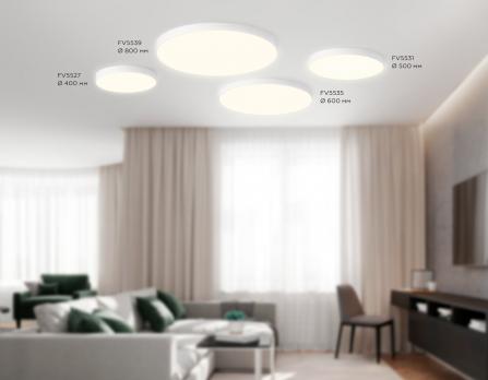 Потолочный светодиодный светильник FV5531 WH белый LED 60W 3000K D500*58 (Без ПДУ) Ambrella Light