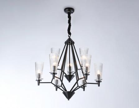 Подвесная люстра со сменной лампой TR3238/6+3 BK черный E14/9 max 40W D730*720 Ambrella Light