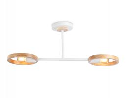 Подвесной светильник со сменной лампой TR8243/2 WH/LWD белый/светлое дерево E27/2 max 40W 590*165*220 Ambrella Light