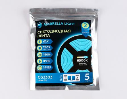 Светодиодная лента Ambrella Light GS3303 2835 240Led /18W m/ 24V IP20 6500K 5m