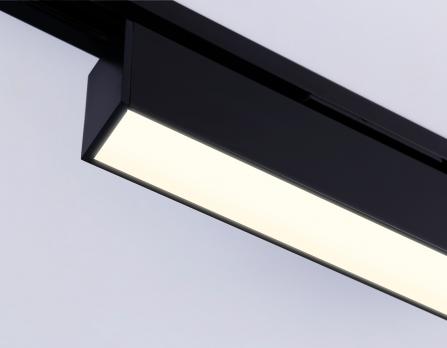 Трековый однофазный светодиодный светильник GL6765 BK черный LED 12W 3000K 300*22*48 Ambrella Light