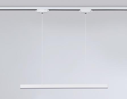 Трековый однофазный подвесной светодиодный светильник GL6782 WH белый LED 24W 3000K 600*22*1025 Ambrella Light