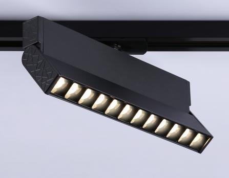 Трековый однофазный светодиодный светильник GL6817 BK черный LED 12W 3000K 24° 230*22*87 Ambrella Light