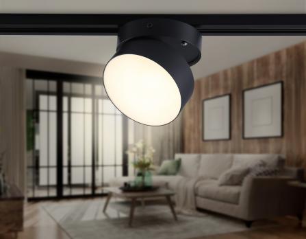 Трековый однофазный светодиодный светильник GL6877 BK черный LED 16W 3000K D115*90 Ambrella Light