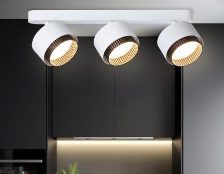 Настенно-потолочный поворотный спот со сменной лампой GX53 TN71291/3 WH/BK белый/черный GX53/3 max 12W 400*95*137 Ambrella Light
