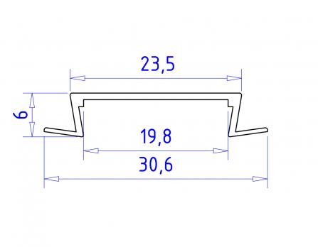 Алюминиевый профиль встраиваемый GP1100WH Ambrella Light