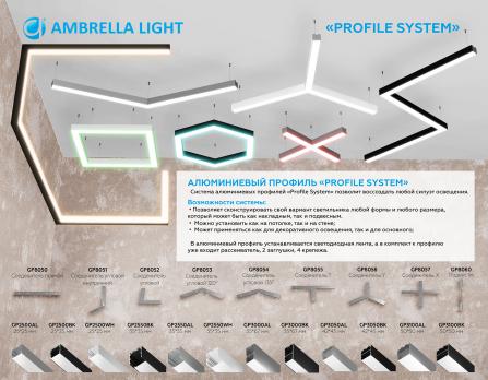 Алюминиевый профиль накладной/подвесной серебро 2000*42*45 GP3050AL Ambrella Light