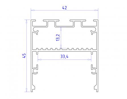 Алюминиевый профиль накладной/подвесной черный 2000*42*45 GP3050BK Ambrella Light