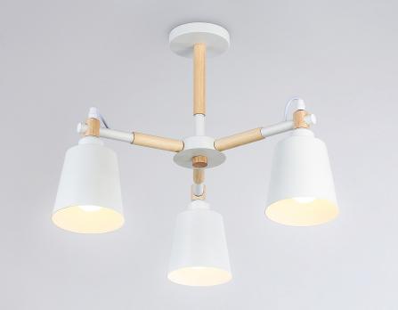 Подвесная люстра TR82204/3 WH/LW белый/светлое дерево E27/3 max 40W D560*430 Ambrella Light