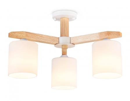 Подвесная люстра TR83112/3 WH/LW белый/светлое дерево E27/3 max 40W D580*320 Ambrella Light