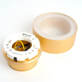 Светильник потолочный Feron HL367 Barrel AURA 12W, 230V, GX53, золото IP44