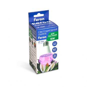 Лампа светодиодная для растений А60 Feron LB-7061 E27 15W 175-265V красно-синий спектр