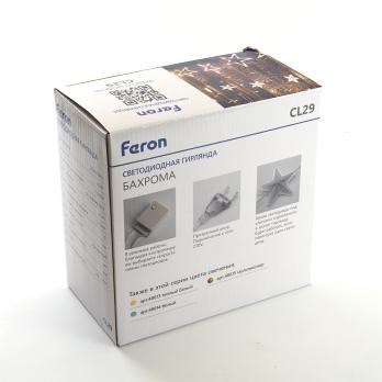 Светодиодная гирлянда Feron CL29 бахрома Звезды  3м  + 3м 230V мультиколор, статичная, c питанием от сети, прозрачный шнур
