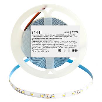 SST01 SAFFIT 60SMD(2835)/m 6Вт/м 12V 5000*8*1.22мм 6500K, IP20