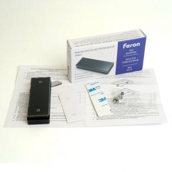 Выключатель беспроводной FERON TM84 SMART одноклавишный  на 2 направления, стекло, черный