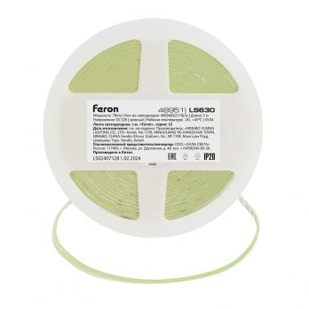 Светодиодная COB лента Feron LS630, 400SMD(2110)/ 7Вт/м 12V 5000*3*1.8мм зеленый, IP20