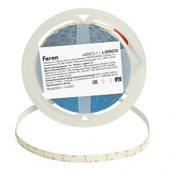 Светодиодная LED лента Feron LS503 240SMD(2835)/м 22Вт/м 24V 5000*10*1.22мм 6000К, IP20