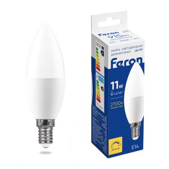 Лампа светодиодная диммируемая Feron LB-771 Свеча E14 11W 230V 2700K