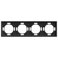 Рамка STEKKER, PFR00-5004-05 4-местная, серия Эмили, черный уголь, soft touch