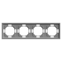 Рамка STEKKER, PFR00-5004-10  4-местная, серия Эмили, платиново-серый, soft touch
