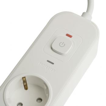 Сетевой фильтр 3-местный с/з STEKKER 3x1мм2, 5 м, 250В, 16А, 2 USB-A+2 Type-C 3, серия Nova, белый