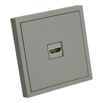 Розетка HDMI 2.0 Type A (механизм), серия Эмили, STEKKER, RST00-5118-10, платиново-серый, soft touch