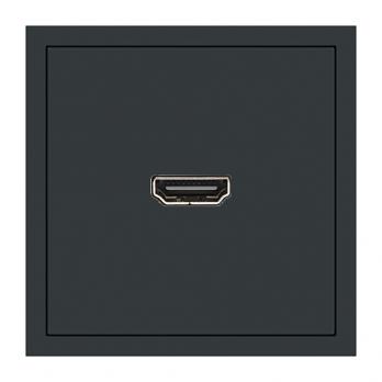 Розетка HDMI 2.0 Type A (механизм), серия Эмили, STEKKER, RST00-5118-05, черный уголь, soft touch