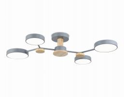 Светильник светодиодный подвесной FL4859/4 GR/WD серый/дерево 60W 3000-6000K 700*400*120 (без ПДУ) Ambrella light