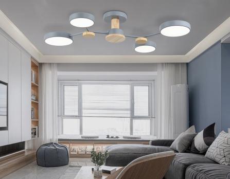 Светильник светодиодный подвесной FL4859/4 GR/WD серый/дерево 60W 3000-6000K 700*400*120 (без ПДУ) Ambrella light