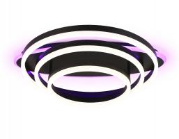 Потолочный светодиодный светильник с пультом FA8524 BK черный 146W 3000K-6400K+RGB 560*500*150 (ПДУ РАДИО 2.4G) Ambrella light