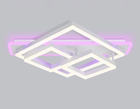 Потолочный светодиодный светильник с пультом FA8531 WH белый 132W 3000K-6400K+RGB 630*570*160 (ПДУ РАДИО 2.4G) Ambrella light