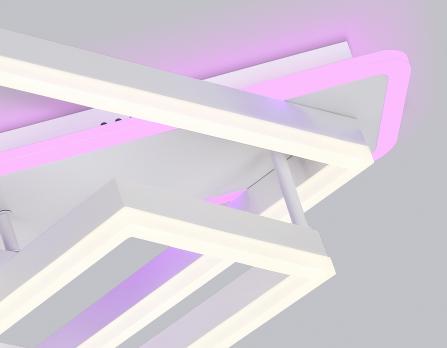 Потолочный светодиодный светильник с пультом FA8531 WH белый 132W 3000K-6400K+RGB 630*570*160 (ПДУ РАДИО 2.4G) Ambrella light