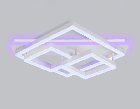 Потолочный светодиодный светильник с пультом FA8531 WH белый 132W 3000K-6400K+RGB 630*570*160 (ПДУ РАДИО 2.4G) Ambrella light