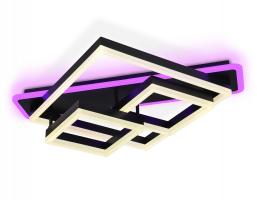 Потолочный светодиодный светильник с пультом FA8533 BK черный 132W 3000K-6400K+RGB 630*570*160 (ПДУ РАДИО 2.4G) Ambrella light