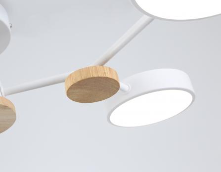 Светильник светодиодный подвесной FL4858/4 WH/WD белый/дерево 60W 3000-6000K 700*400*120 (без ПДУ) Ambrella light