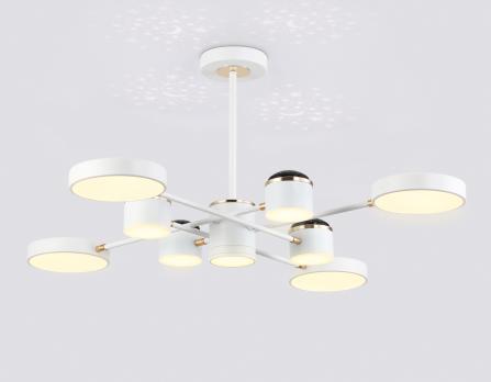 Светильник светодиодный подвесной FL51627/9+4 WH/FGD белый/золото 132W 3000-6000K D850*370 (без ПДУ) Ambrella light