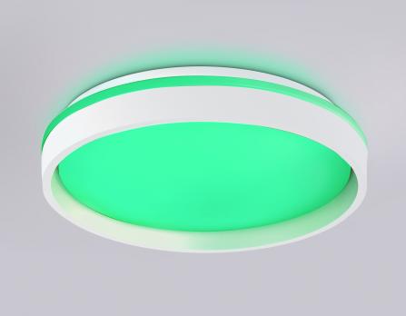 Светодиодный светильник RGB с пультом управления FZ601 WH/GD белый/золото IP20 46W 3000K-6500K+RGB D390*80 (ПДУ ИК) Ambrella light